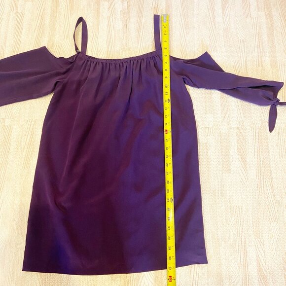 Madewell Silk Cold-Shoulder Dress Size 4 - Picture 9 of 10